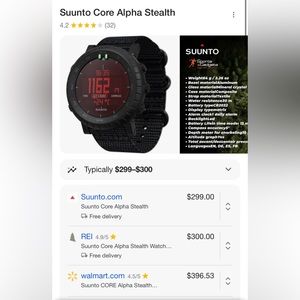 COPY - Suunto core alpha stealth watch